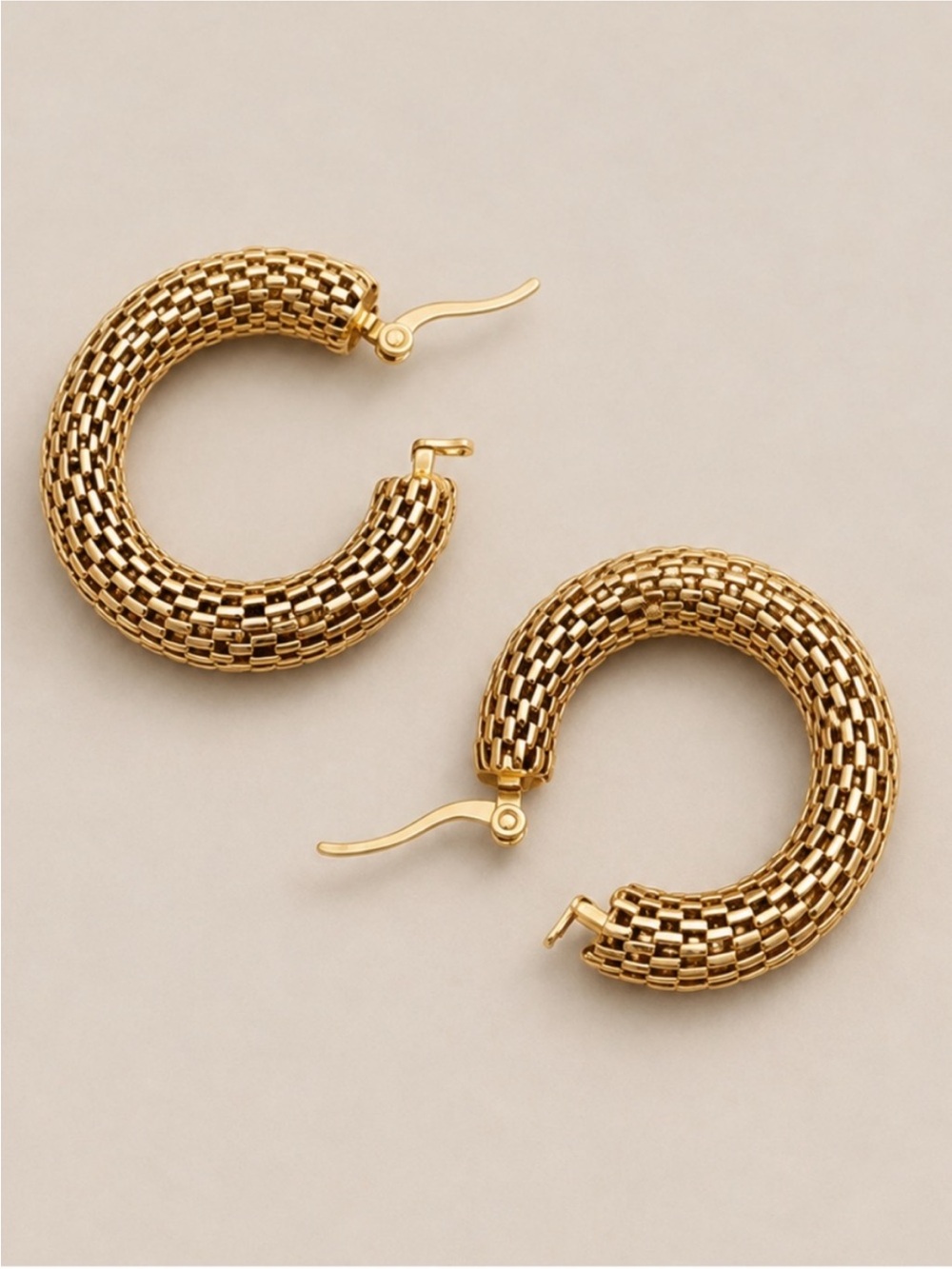 J. Crew Textured Gold Hoop Earrings